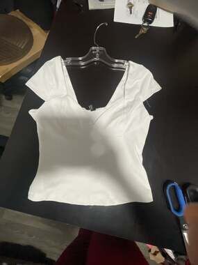 Trendyol Women's White Corset-Style V-Neck Cap Sleeve Top